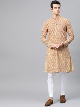 See Designs - Off White Printed 1 Kurta & 1 Pyjama