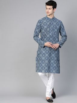 See Designs - Blue Printed Kurta