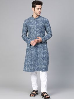 See Designs - Blue Printed Kurta