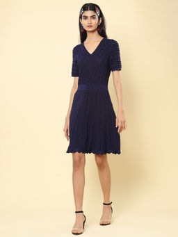 Label Ritu Kumar - Navy Structured Short Dress