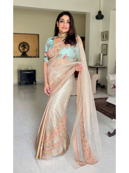 RAISHAA - Beige Garden of Eden Sarees