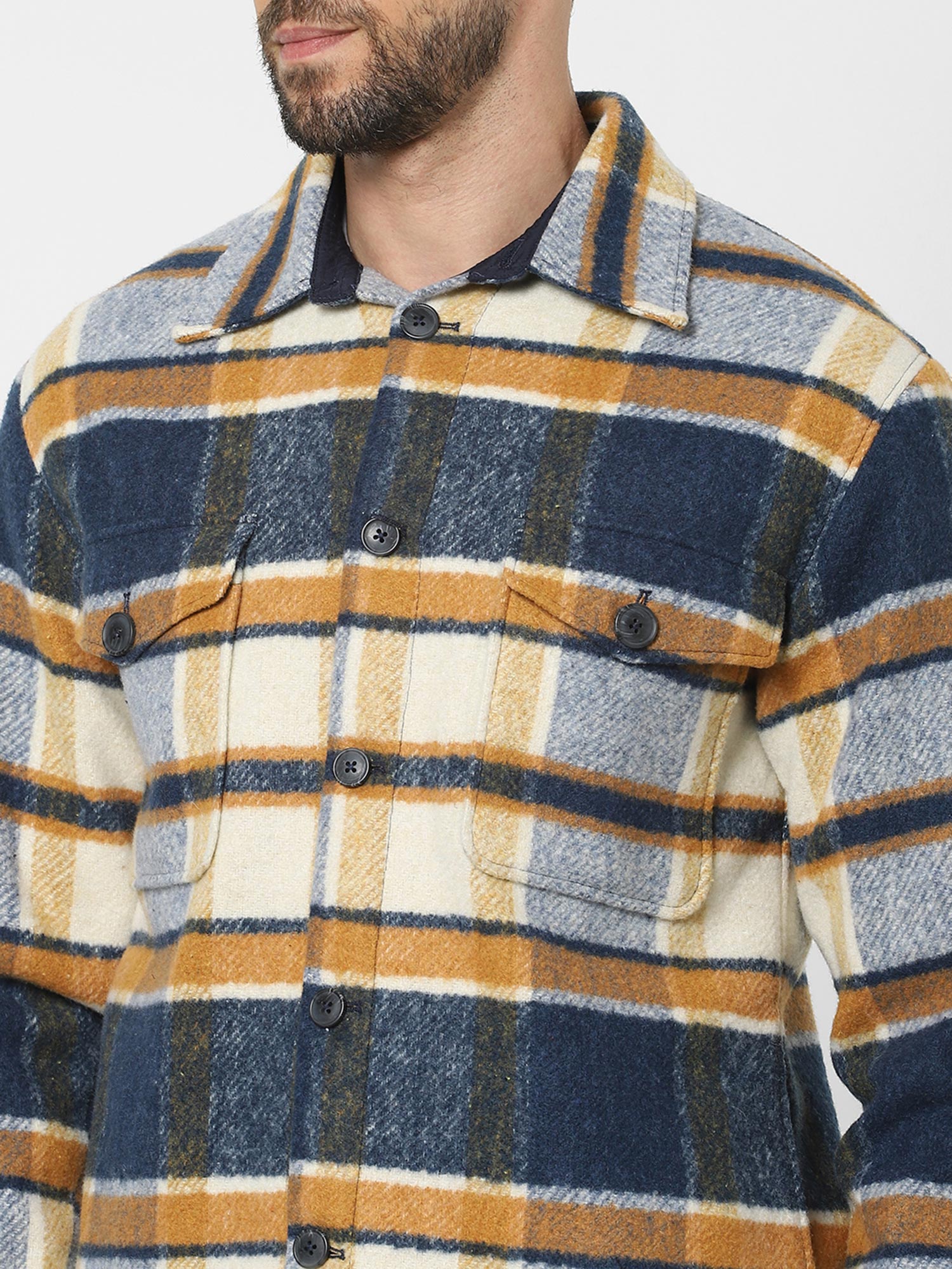 Buy SELECTED HOMME Brown Checked LUMBER 