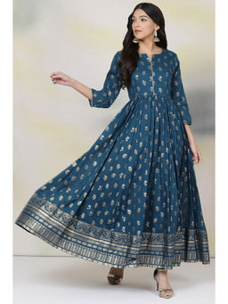 Biba - Teal Green Cotton Fusion Dress