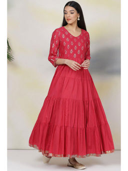 Biba - Red Cotton Fusion Dress