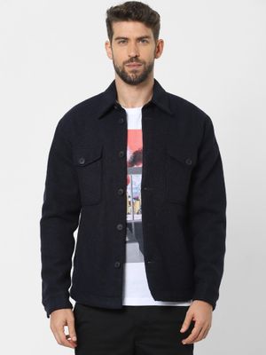 Buy SELECTED HOMME Navy Blue Solid 