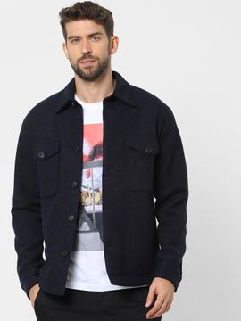 Buy SELECTED HOMME Navy Blue Solid 