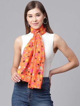 WEAVERS VILLA - Orange Star Print Scarf