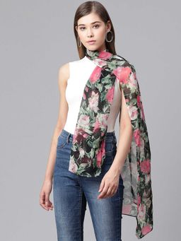 WEAVERS VILLA - Multi-Color Floral Printed Scarf