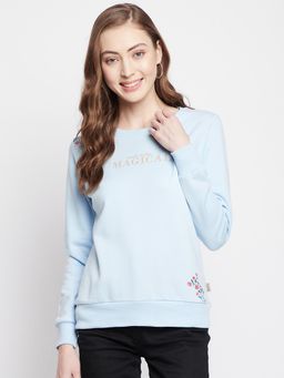 CRIMSOUNE CLUB - Women's Blue Printed Sweatshirts