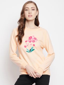 CRIMSOUNE CLUB - Women's Peach Printed Sweatshirts