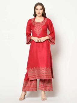 Safaa - Woven Women Suit Dress Material For Winter with 4 Sided Border Dupatta- Unstiched