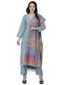 Safaa - Weaving Jamdaani Concepts Silk Suit-Unstiched