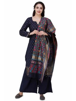 Safaa - Weaving Jamdaani Concepts Silk Suit-Unstiched