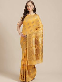 Sareemall - Mustard Floral Printed Saree