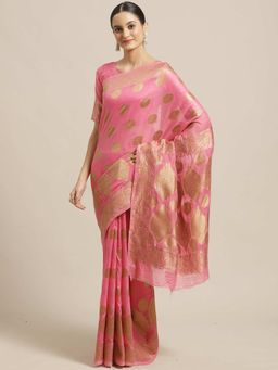 Sareemall - Pink Floral Printed Saree