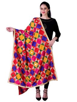 SWI STYLISH - Multi-Color Hand Embroidered 27 Mirrors Phulkari Designed Dupattas