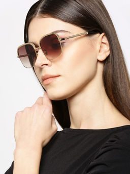 Twenty Dresses by Nykaa Fashion - Gold The Right Kinda Shade Sunglasses