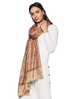 WEAVERS VILLA - Beige Woven Design Shawl