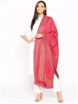 WEAVERS VILLA - Pink Self-Design Shawl