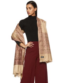 WEAVERS VILLA - Beige Thread Work Design Shawl