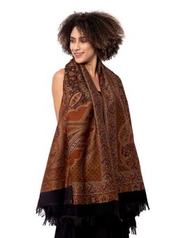WEAVERS VILLA - Black Woven Design Shawl