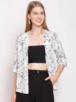 Zink London - Women's White Floral Shrug