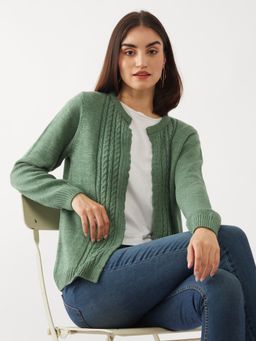 Zink London - Women Green Solid Shrug