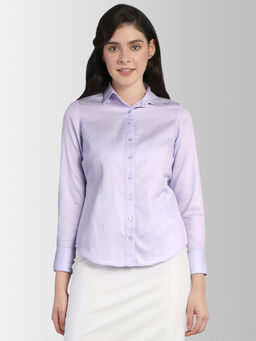 FABLE STREET - Lavender Solid Collar Neck Shirt