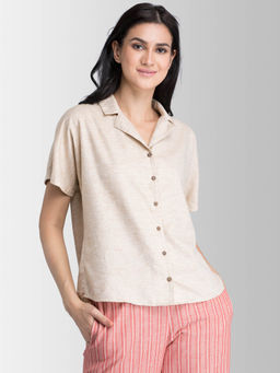 FABLE STREET - Beige Solid Shirt