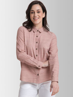 FableStreet - Khadi Collared Shirt - Dusty Pink