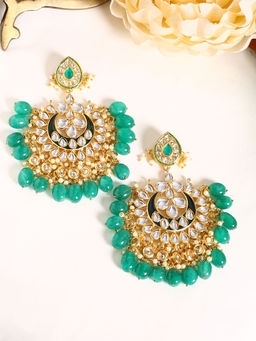 Shoshaa - Green Brass Earrings