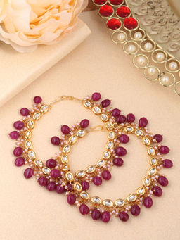 Shoshaa - Pink Brass Anklets