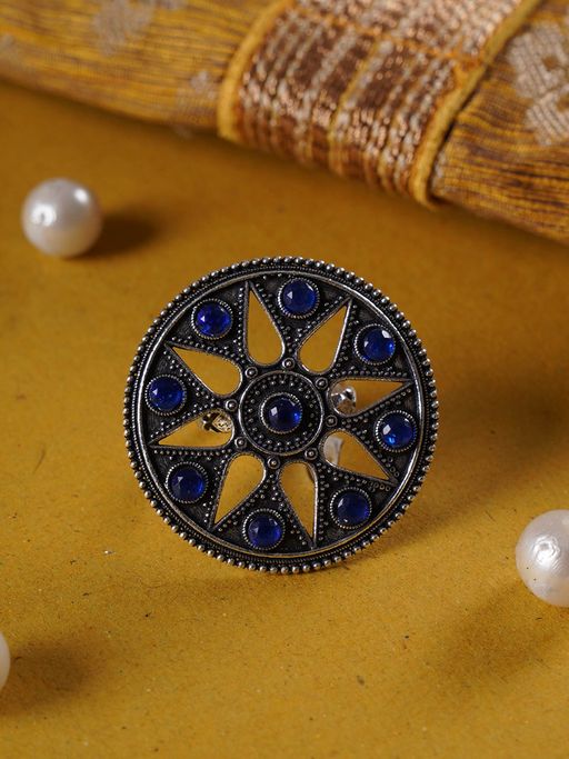 Shoshaa Gold Plated Blue Handcrafted Ring
