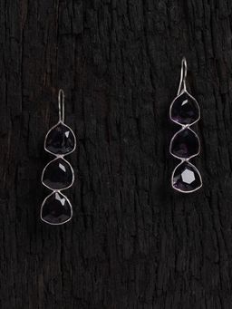 Shoshaa - Silver Plated Purple Handcrafted Studs