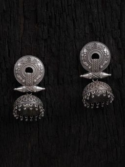 Shoshaa - Silver Plated Oxidised Jhumkas