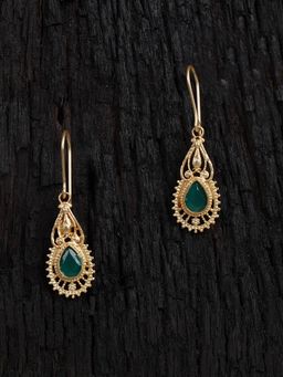 Shoshaa - Gold Plated Green Handcrafted Drop Earrings