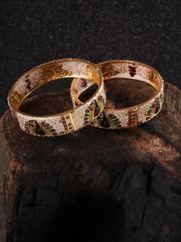 Shoshaa - Gold Plated Multi colour Meenakari Bangle (Set of 2)