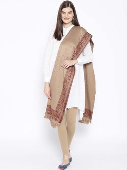 WEAVERS VILLA - Women Beige Paisley Patterned Shawl
