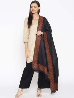 WEAVERS VILLA - Women Black Solid Shawl