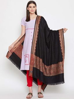 WEAVERS VILLA - Women Black Solid Shawl