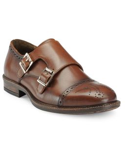Teakwood - Brown Patterned Monk Straps