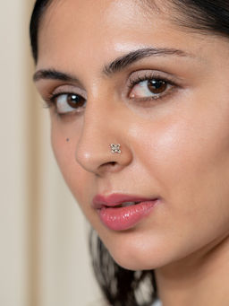 Shaya by CaratLane - 925 Silver Shaya by CaratLane Antique Shivai Nose Pin in
