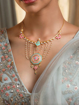 Shaya by CaratLane - Iski Uski Necklace in Gold Plated Brass