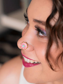 Shaya by CaratLane - Genda Phool Nose Pin in Gold Plated Brass