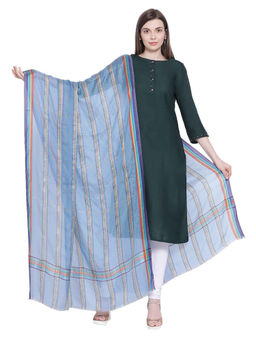 Shingora - Blue Striped Antimicrobial Coating Dupatta