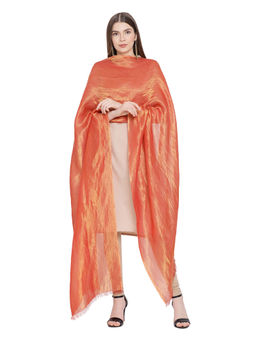 Shingora - Women Orange Woven Design Antimicrobial Coating Dupatta