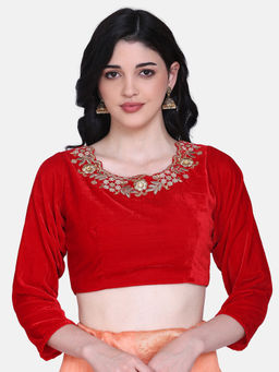 Shaily - Red Velvet Blouse