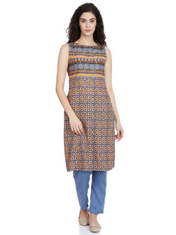 Biba - Multi-Color Straight Printed Kurta