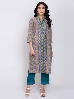 Biba - Multicolor Printed Straight Kurta