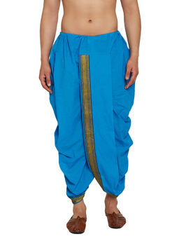 SOJANYA - Stitched Sky Blue Men Dhoti